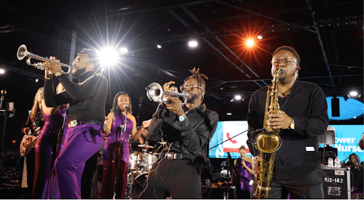 Professional corporate party band Atlanta performing live at a luxury business event